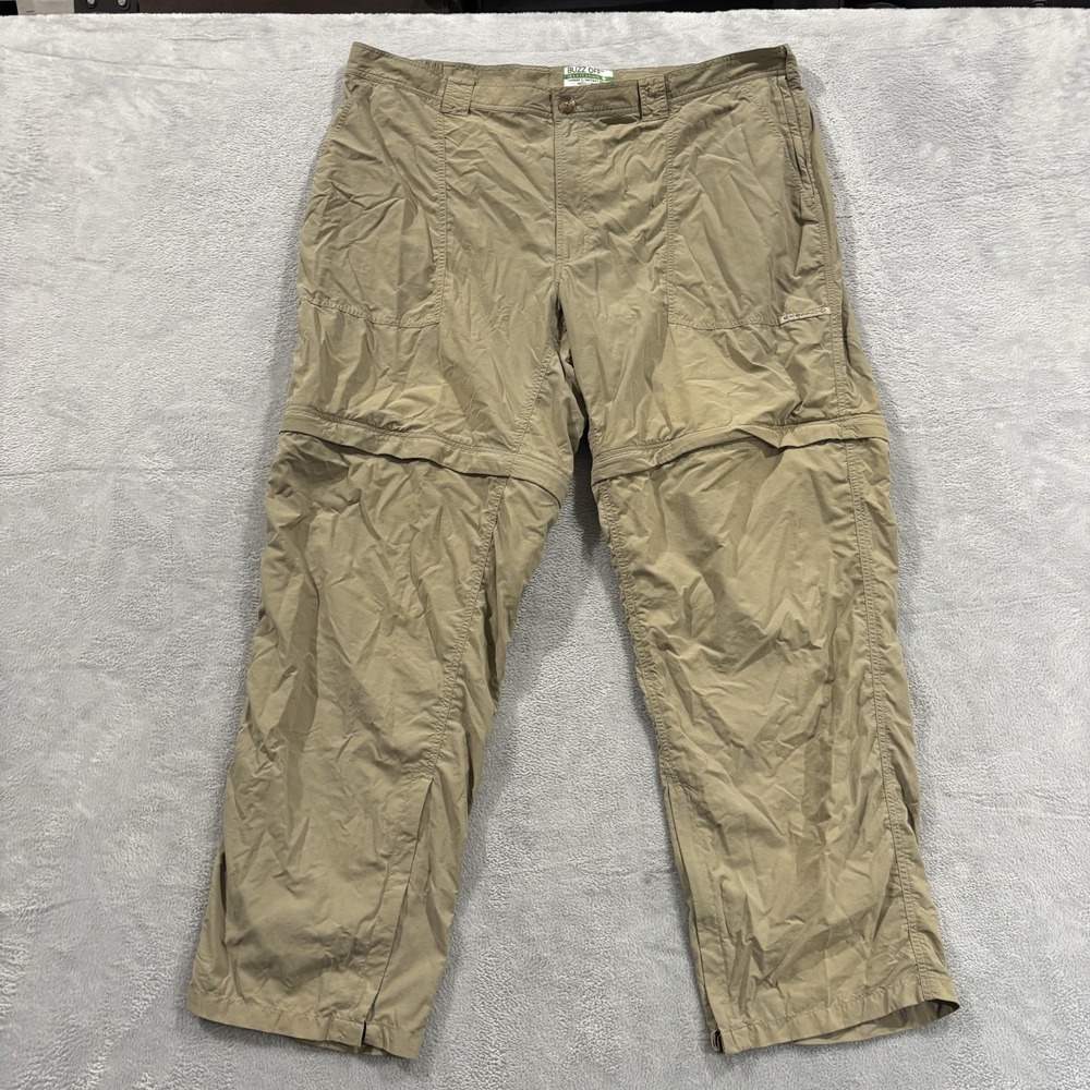 ExOfficia Convertible Pants Men's 2XL Khaki Buzz Off Insect Shield Outdoor Beige